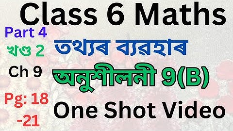 Class 6 Maths Exercise 9(B) In Assamese | Data Handling | Part 4