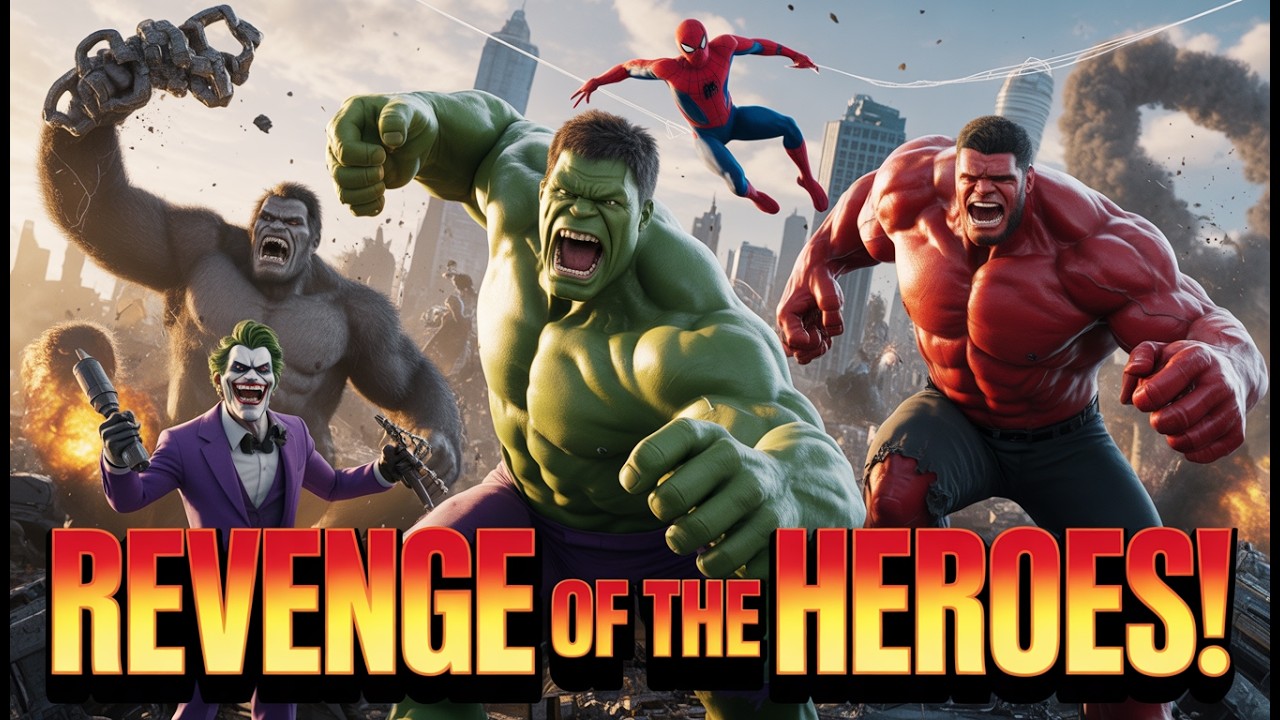 Red Hulk vs Green Hulk vs King Kong | Epic Monster Battle Fight (AI ...