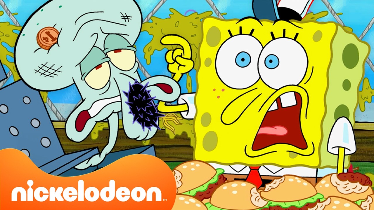 SpongeBob | 3 jam kekacauan di Krusty Krab! 🍔 | Nickelodeon Bahasa