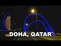 Doha, Qatar - Night drive around skyscrapers district
