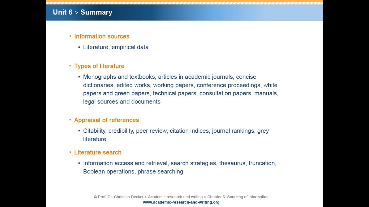 Academic research and writing – Chapter 6 Sourcing of information ...