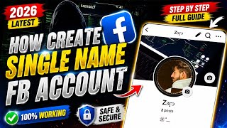How Create Single Name FB Account 2026 | Mr Tricker X7 | 