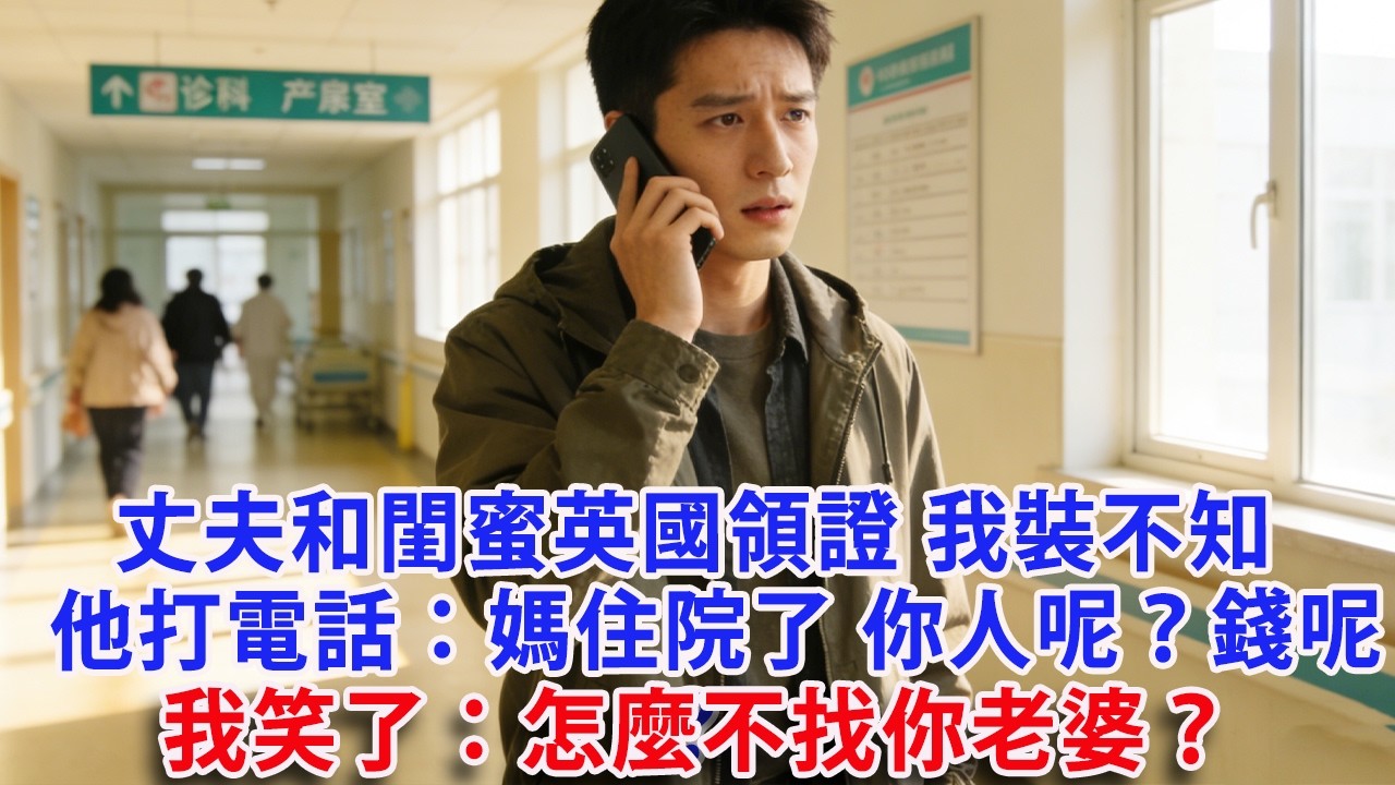 【满分爽文】丈夫和閨蜜偷偷英國領證 我裝不知 移民芬蘭  一周後 他打來電話：媽住院了 你人呢？錢呢？  我笑了：怎麼不找你老婆？#婆媳 #家庭 #情感故事 #晚年生活 #為人處世 #生活經驗