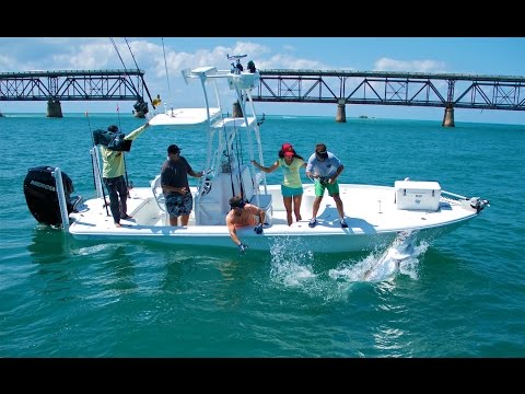 Tarpon Blitz at Bahia Honda with Bass 2 Billfish employees Mike and Alessia