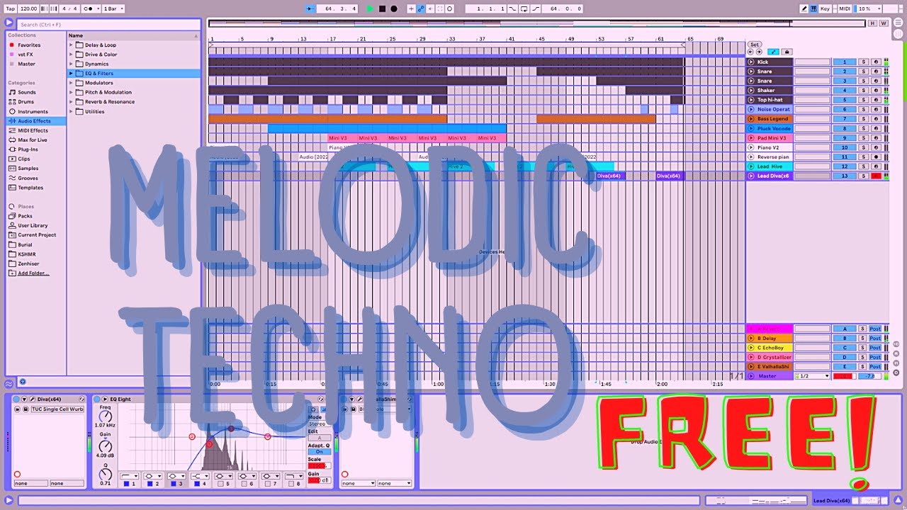 27. Melodic Techno track. Free project for Ableton Live 11