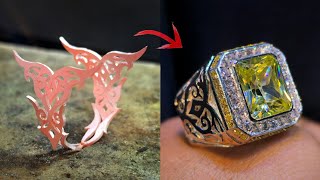Making silver ring for men  handmade custom jewelry