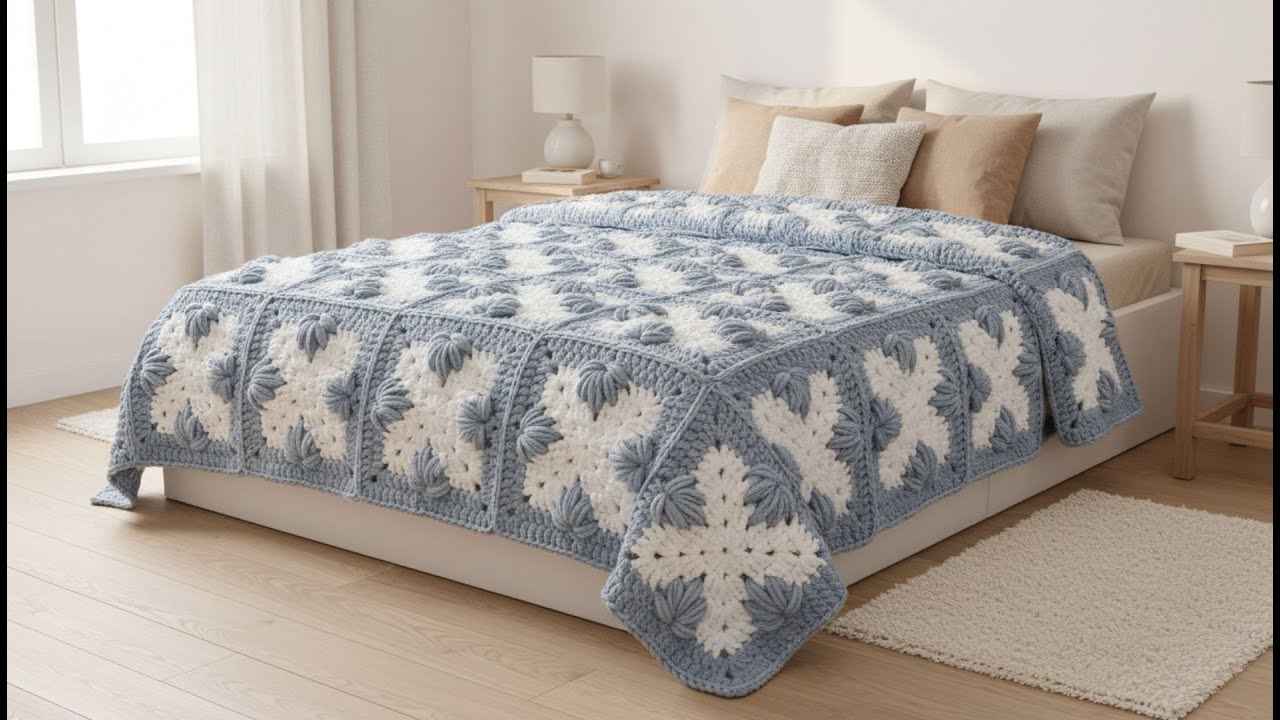 Aprende a tejer una colcha a crochet 🧵 Motivos fáciles y resultado espectacular