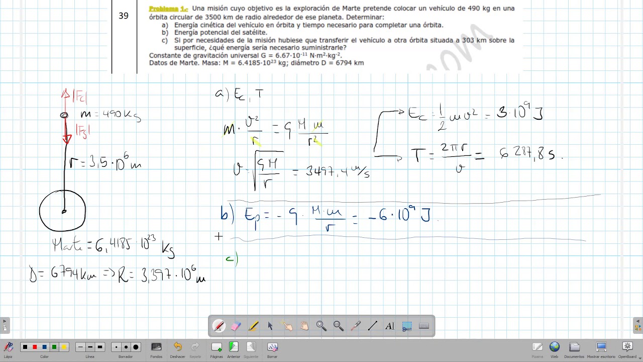 2BACH Fisica ej41 Gravitacion EVAU (PAU)