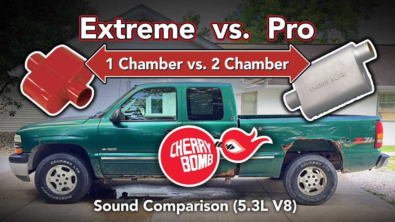 Cherry Bomb® Glasspack Straight Exhaust Pipe Sound Comparison Chevy