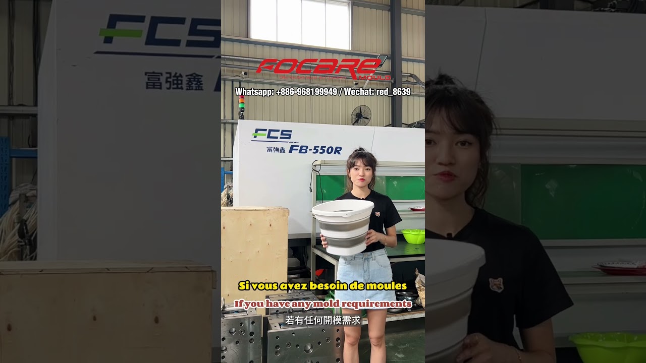 Two color foldable bucket mold China mold maker  