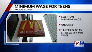 Rhode Island state representative introduces minimum wage for teens