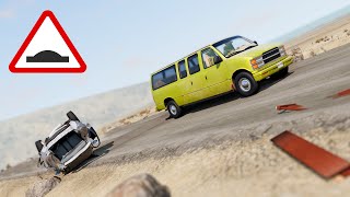 BeamNG Drive - Cars vs Speed Bumps #7 (High Speed)