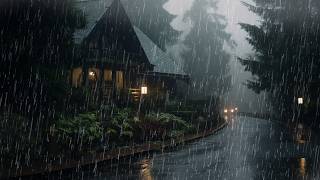 HEAVY RAIN at Night to Sleep Fast | Rain Sounds for Sleeping, Study & Relax