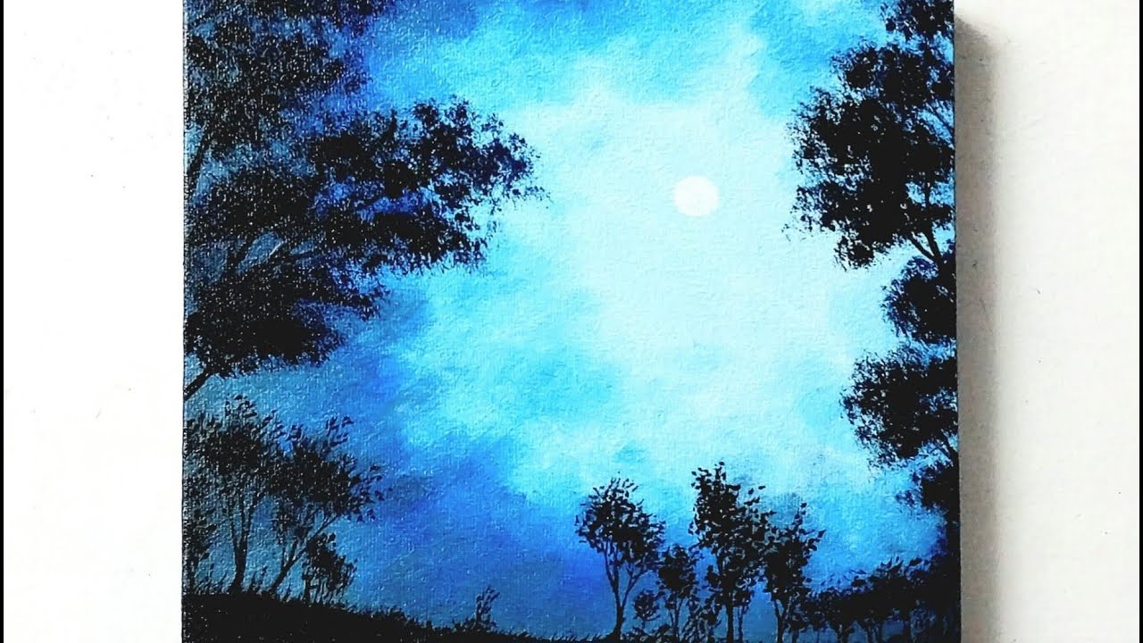 Easy Canvas Painting With Three Acrylic Paint Colors