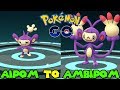 EVOLVING AIPOM TO AMBIPOM IN POKEMON GO NEW SHINNOH STONE EVOLUTION