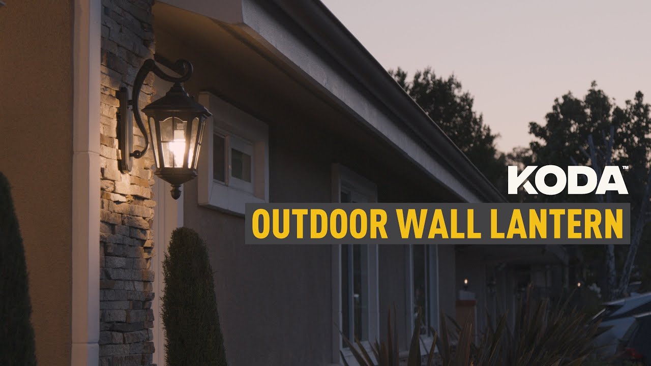 19 LED Outdoor Wall or Porch Lantern with Dusk to Dawn Sensor