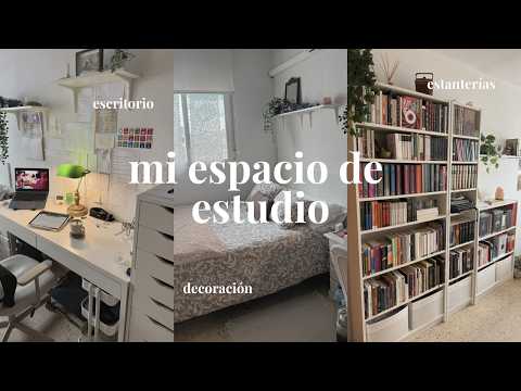 mi espacio de estudio ☁️ mi escritorio, mis estanterías, organización y decoración