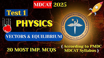 PMDC MDCAT 2025 PHYSICS | Vectors and Equilibrium - Test 1 | Must Practice MCQs!