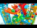 4 types of building blocks! Automatic elevator & colorful coaster