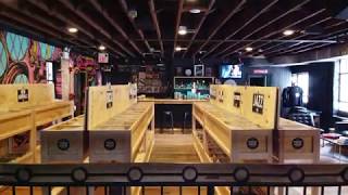 Drone from First to Second Floor of The Pour House Music Hall Record Shop