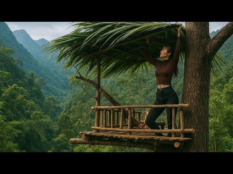 Solo Girl Builds Tree Survival Shelter Off Grid Treehouse In The Mountains Solo Girl Builds Tree Survival Shelter Off Grid Treehouse In The Mountains