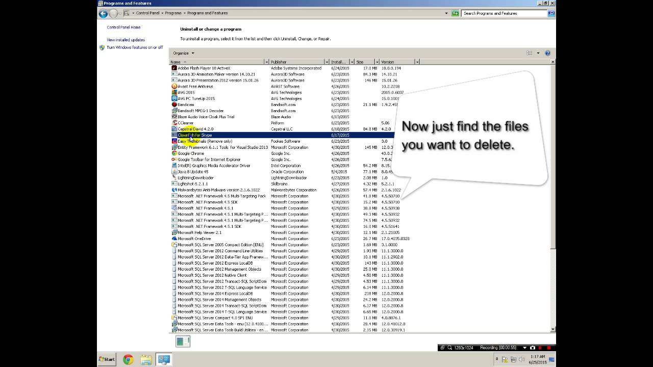 How to Uninstall apps/programs on Windows 7 - YouTube