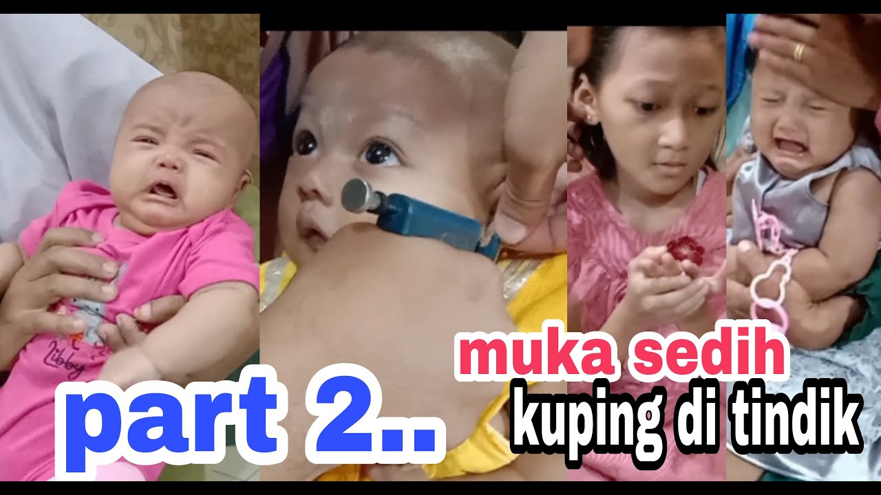 Reaksi muka sedih ketika kupingnya di tindik..@Toko mas Fransisco.#part2