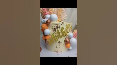 Classy Tall Cake🧡 #cakedecorating #zazabakes