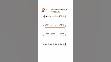 Rhythm Exercises Tempo Challenge 15 60 bpm 80 bpm 100 bpm 120 bpm 150 bpm #learnmusic #challenge
