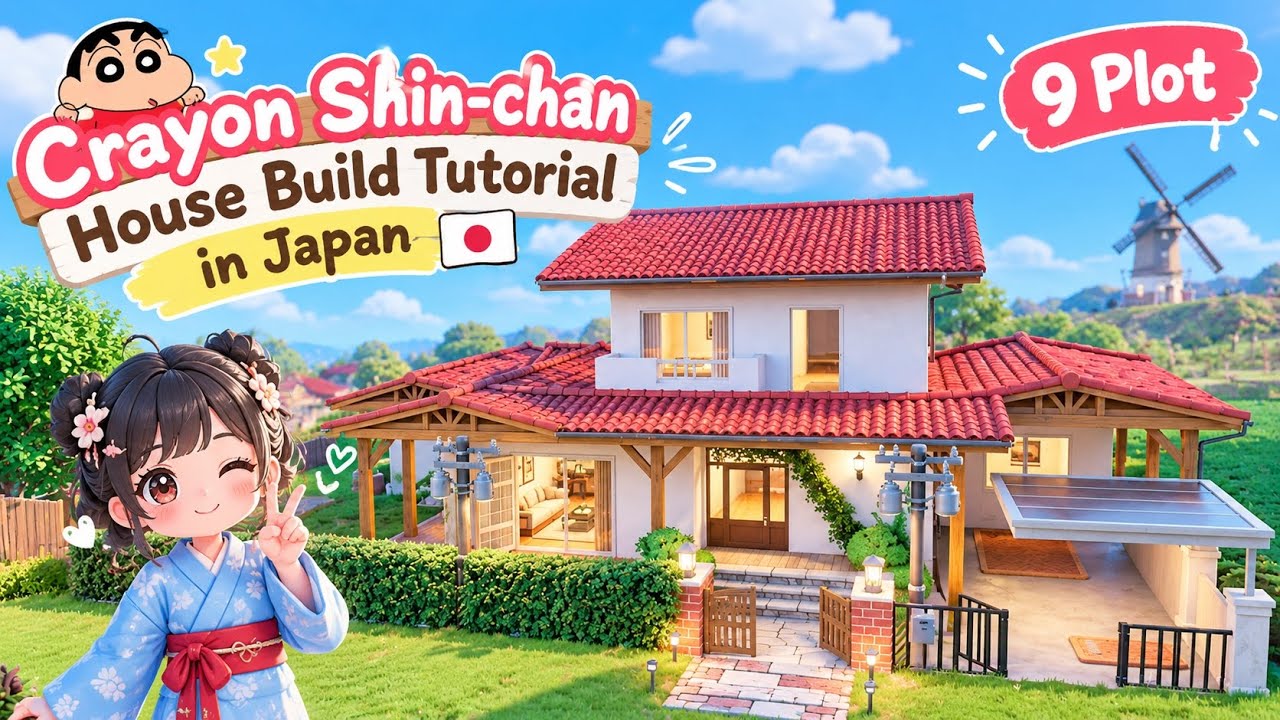 🏠 I Built Crayon Shin-chan's House in Heartopia! 🇯🇵✨ | 9 Plot