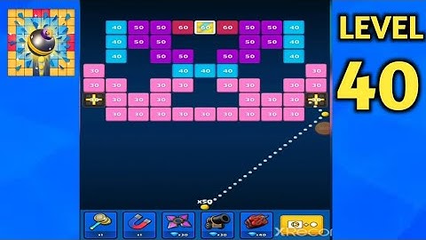 Brick Breaker - All Levels Gameplay Andriod,ios ( Level 40 ) | Game the Chain