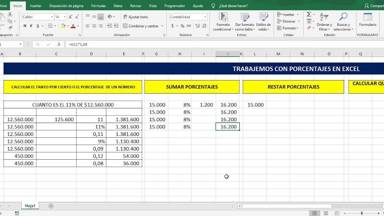 Como Calcular Porcentaje En Excel Todos Los Casos Definición Suma