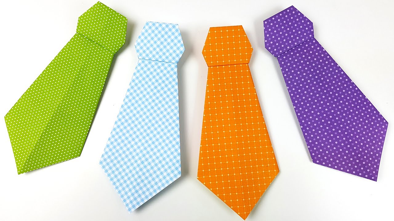 Cómo hacer una corbata de papel para el Día del Padre Corbata de Origami  How to make a paper necktie - YouTube