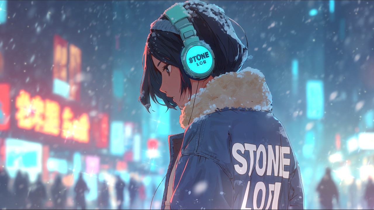 雪のネオン通りを歩きながら心をほどく夜のローファイ｜作業用BGM【Lo-Fi HIPHOP/Chill Beats】