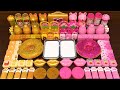 GOLD VS PINK ! Mixing Random into GLOSSY Slime ! Satisfying Slime Video #483
