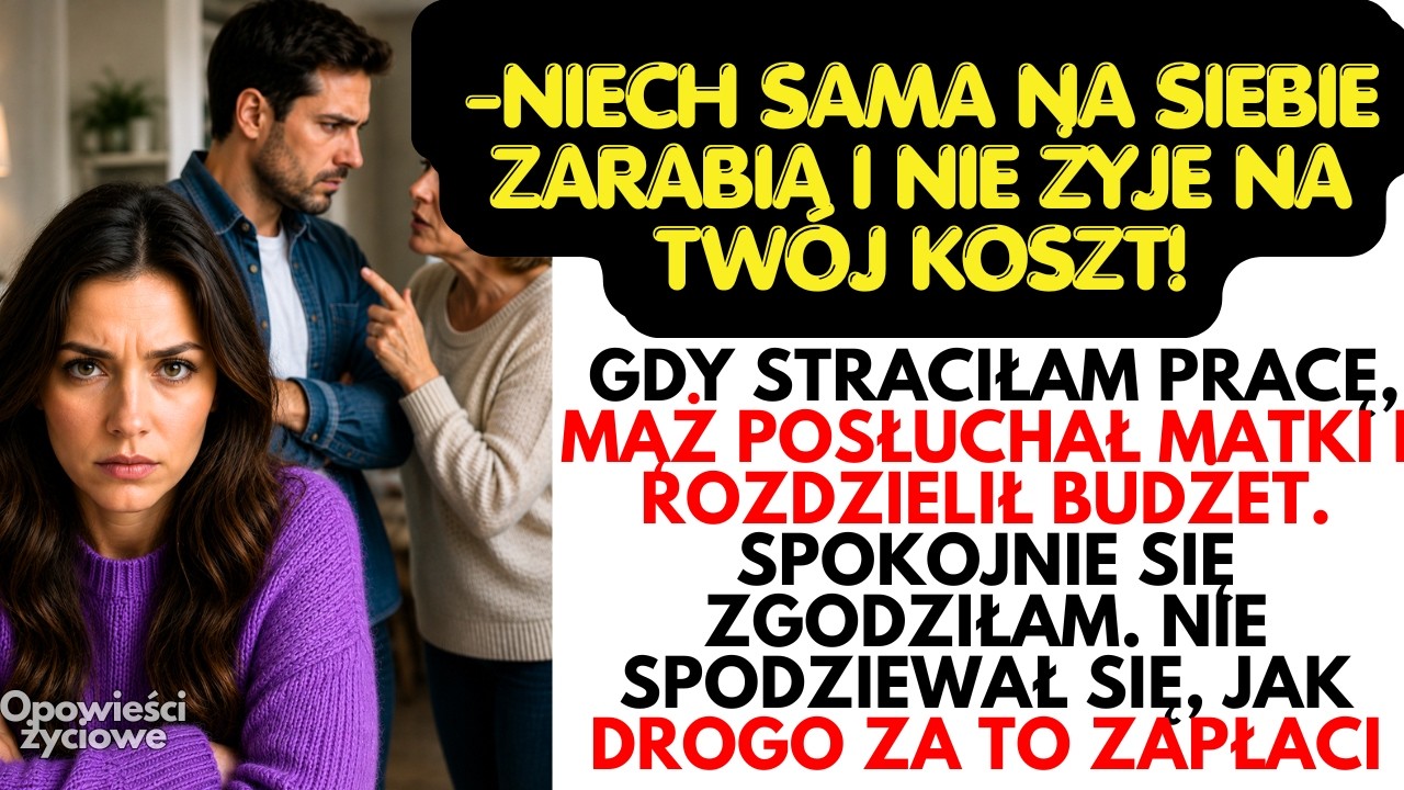 Siedziałam naprzeciwko męża, któremu od pięciu lat ufałam bezgranicznie, i słuchałam, jak spokojnie oznajmia mi nową zasadę. Tego samego dnia, kiedy zwolniono mnie z pracy. „Właśnie dlatego...