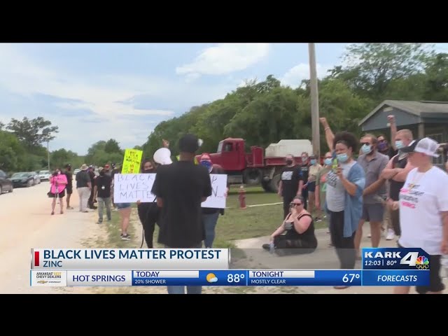 Black Lives Matter protest travels to Zinc, Ark., home of KKK director Tom Robb class=