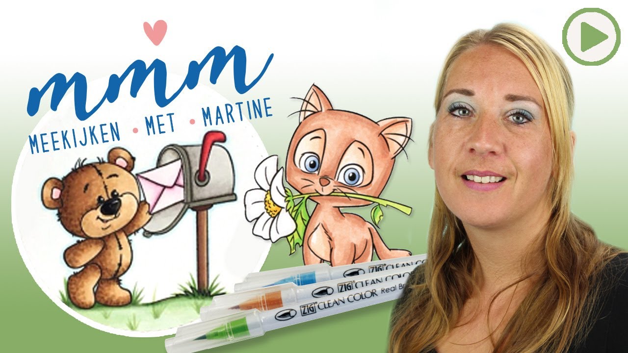 Meekijken Met Martine - CC Designs stempels inkleuren met de Clean Colors van ZIG