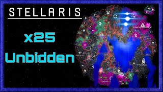 Stellaris: The AI gets a 400 year head start to prepare for a x25 Unbidden endgame - 550yr Timelapse