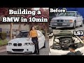 BUILDING A LS SWAPPED BMW IN 10 MINUTES!