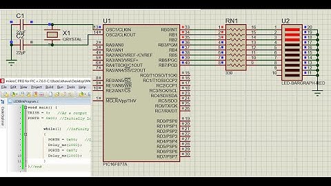 LED Blinking Program using PIC16F877A with MikroC Pro