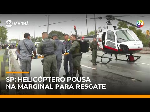 Video sp-motociclista-sofre-acidente-na-marginal-e-helicoptero-pousa-na-pista-para-resgate-sbt-manha