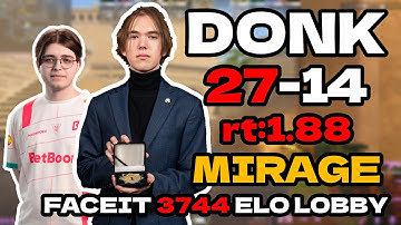donk (27-14) rt:1.88 w/Magnojez (mirage) l EU FACEIT RANKED 3744 ELO LOBBY #cs2 #pov