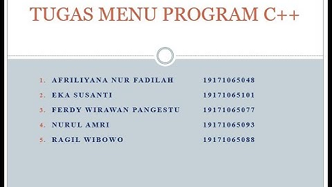 VIDEO TUGAS AKHIR PROGRAM C++ KELOMPOK