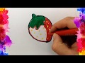 strawberry drawing and coloring | تلوين الفراولة للأطفال | ألوان للأطفال