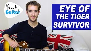 Eye Of The Tiger Guitar lesson - EASY Electric Guitar Songs