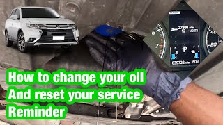 Oil change and maintenance reset on a Mitsubishi outlander