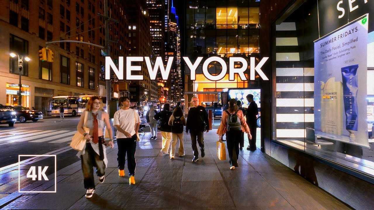 New York, Amerika Serikat | NYC | Jelajah Kota Malam 4K