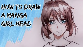 How to draw and color a beautiful Manga girl - [Step-by-step]