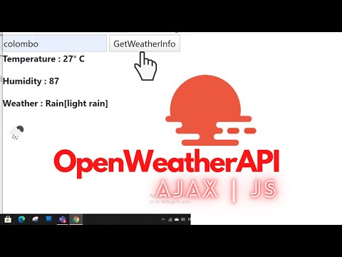How to make a Weather App using JavaScript (OpenWeatherMap Api) | JavaScript | AJAX